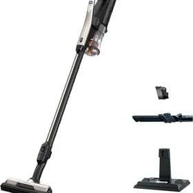 日立 PV-BL3J 本体とスタンド、すきまノズル等の付属品。シャンパンゴールドとブラックのスティック掃除機