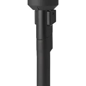 ツインバード TC-E264B 本体。ブラックのスティック掃除機、自立式デザイン