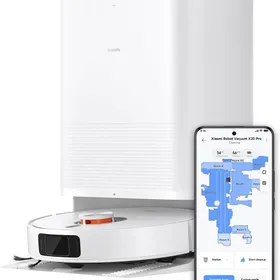 Xiaomi ロボット掃除機 X20 Pro 本体とゴミ収集ステーション、スマートフォンアプリのマップ画面